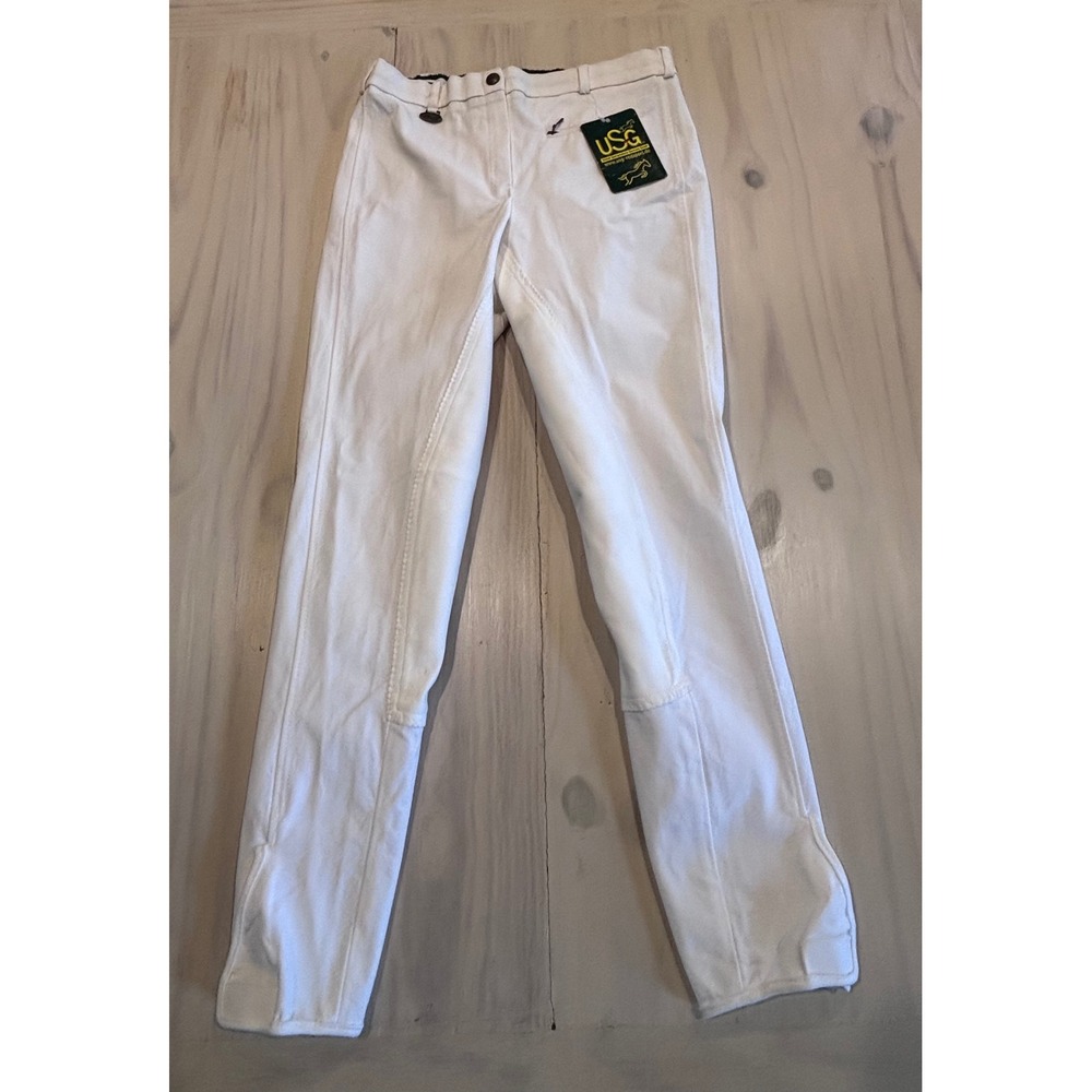 USG Laguna Women White Equestrian Riding Breeches Pants US 26 EUR 38 120538 NEW